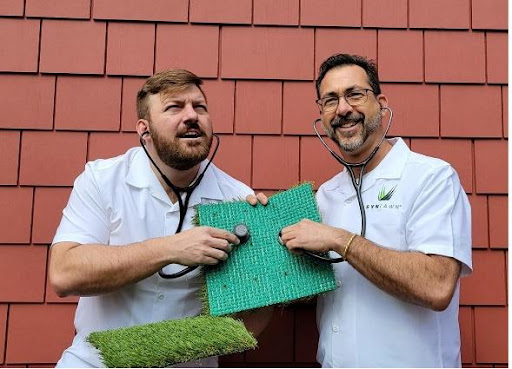 SYNLawn Columbus, Founder & Owner, Jeff Hollenbach (right) and Sales Manager, Nic Radel (left) are always ready to help to find the best solutions for their clients.